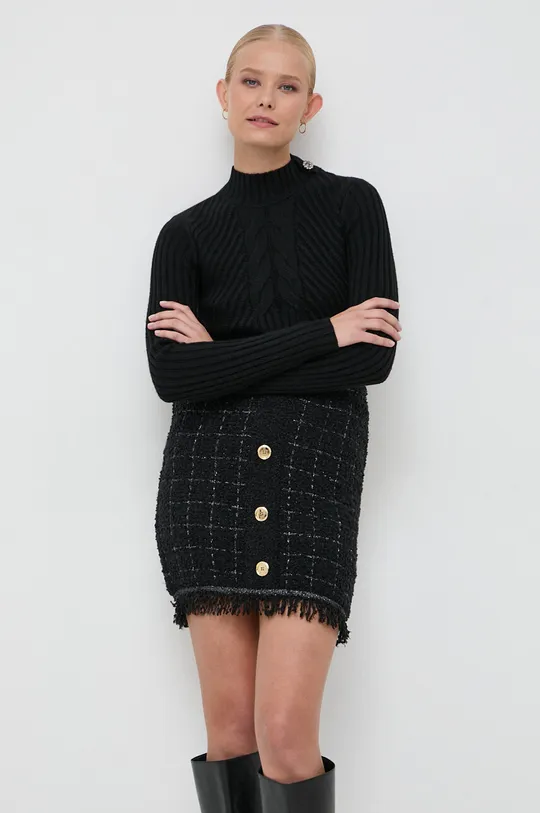 fekete Liu Jo gyapjúkeverék pulóver