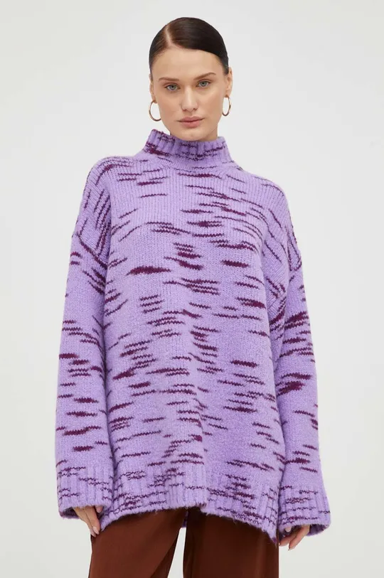 Samsoe Samsoe pulover din amestec de lână violet