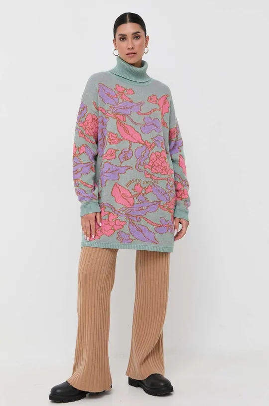 Twinset gyapjúkeverék pulóver többszínű
