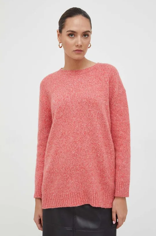 Weekend Max Mara gyapjúkeverék pulóver rózsaszín