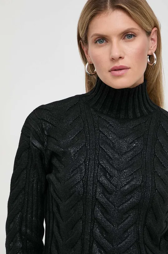 fekete Guess gyapjúkeverék pulóver