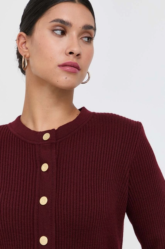 Luisa Spagnoli cardigan din lana burgundia 58014