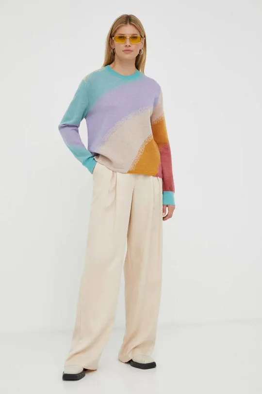 PS Paul Smith gyapjúkeverék pulóver többszínű