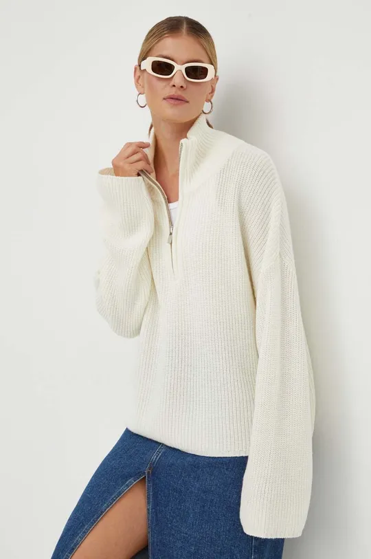 Résumé maglione in lana beige