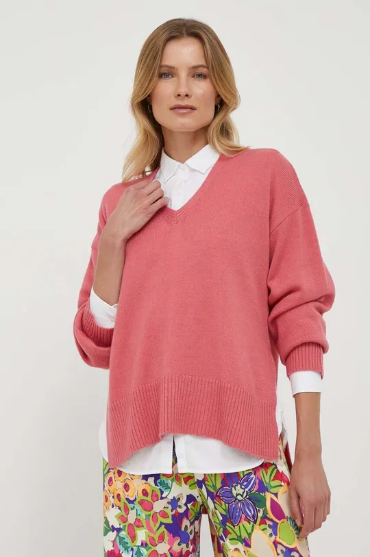 розовый Шерстяной свитер United Colors of Benetton