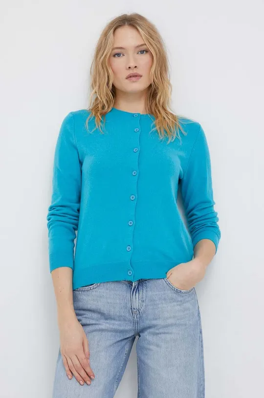 plava Kardigan s primjesom vune United Colors of Benetton Ženski