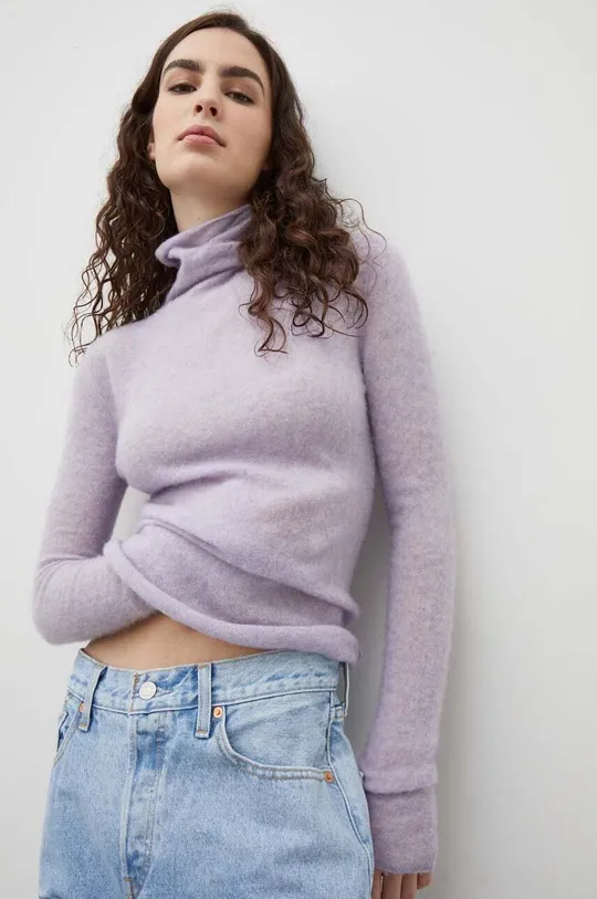 fioletowy American Vintage sweter wełniany Damski