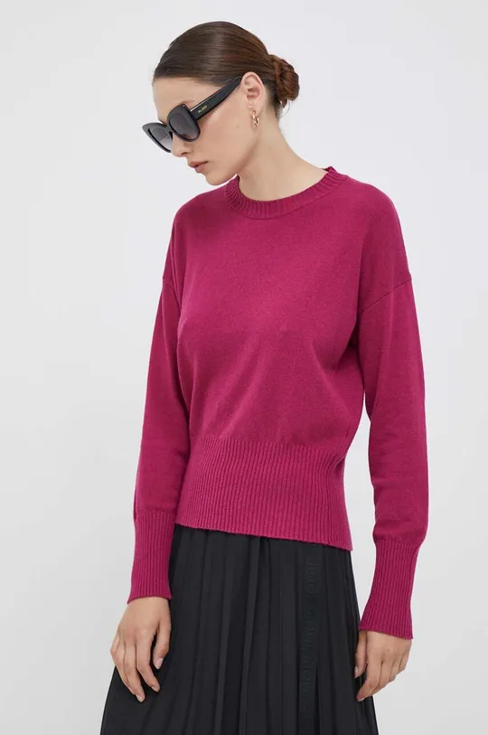 rózsaszín United Colors of Benetton pulóver selyemkeverékből Női