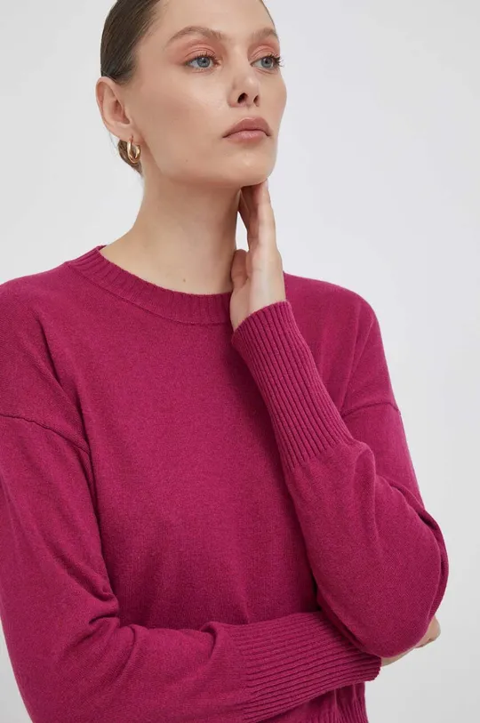 rózsaszín United Colors of Benetton pulóver selyemkeverékből