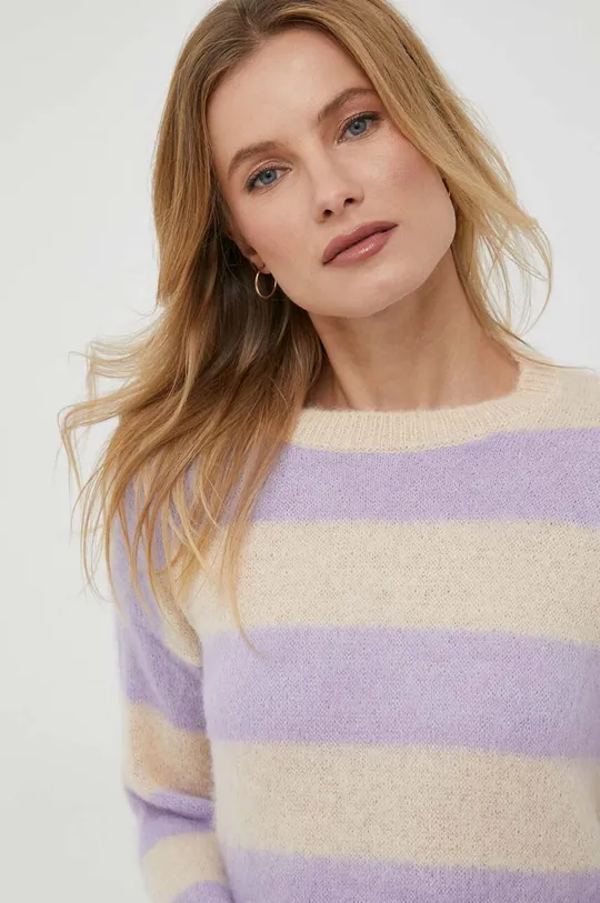 többszínű United Colors of Benetton gyapjúkeverék pulóver