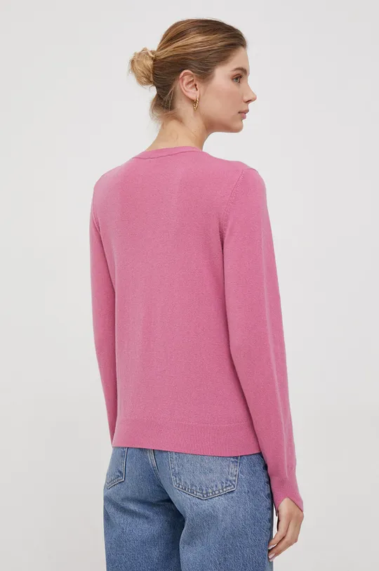 Sisley sweter z domieszką wełny różowy