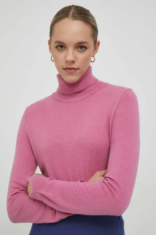 różowy Sisley sweter z domieszką wełny Damski
