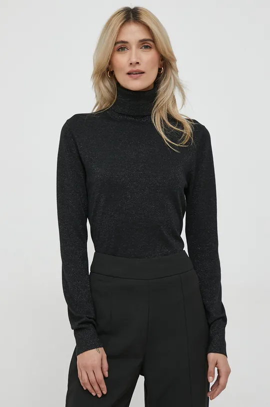 czarny Sisley sweter z domieszką wełny