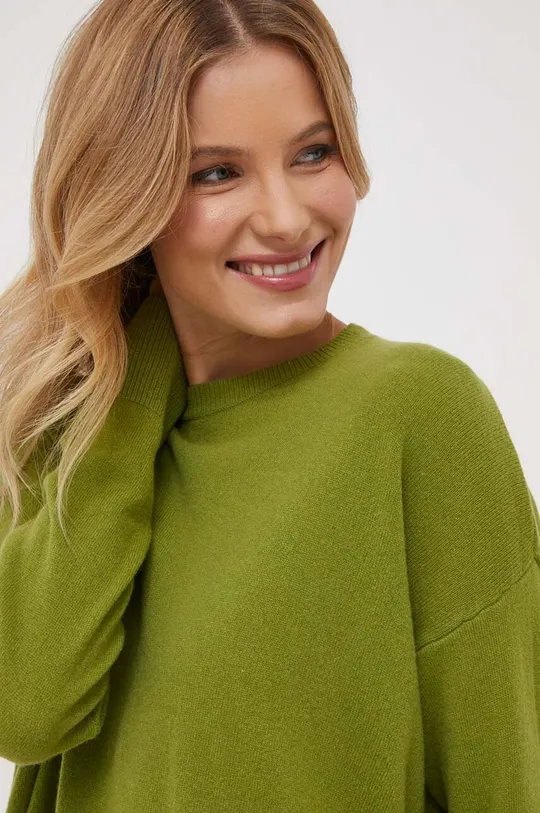 zöld Sisley gyapjú pulóver