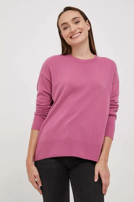 rózsaszín Sisley gyapjú pulóver Női