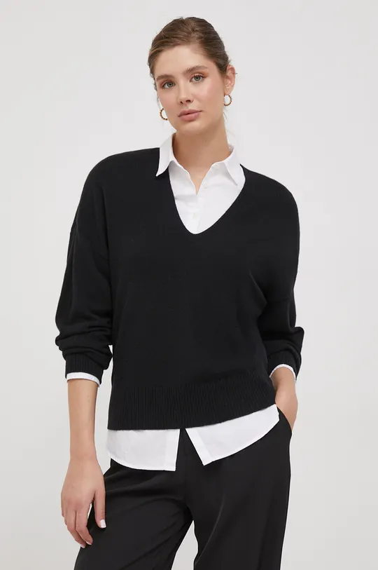 чорний Вовняний светр Sisley Жіночий