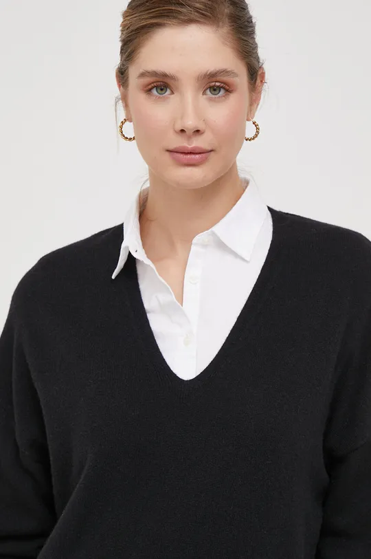 czarny Sisley sweter wełniany