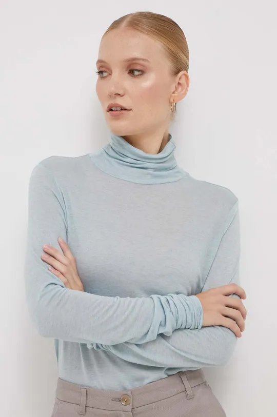 plava Majica dugih rukava s dodatkom vune Sisley Ženski