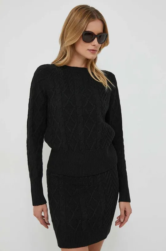 czarny Sisley sweter wełniany Damski