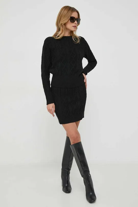 Sisley sweter wełniany czarny