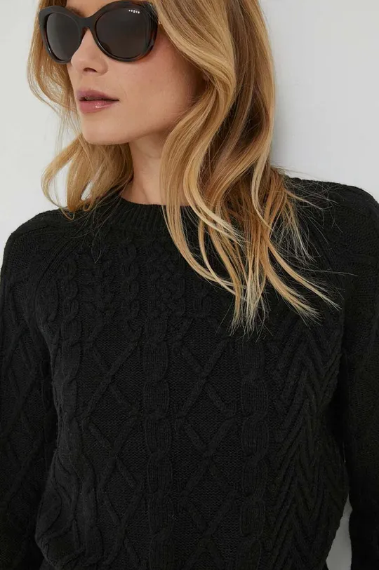 чёрный Шерстяной свитер Sisley