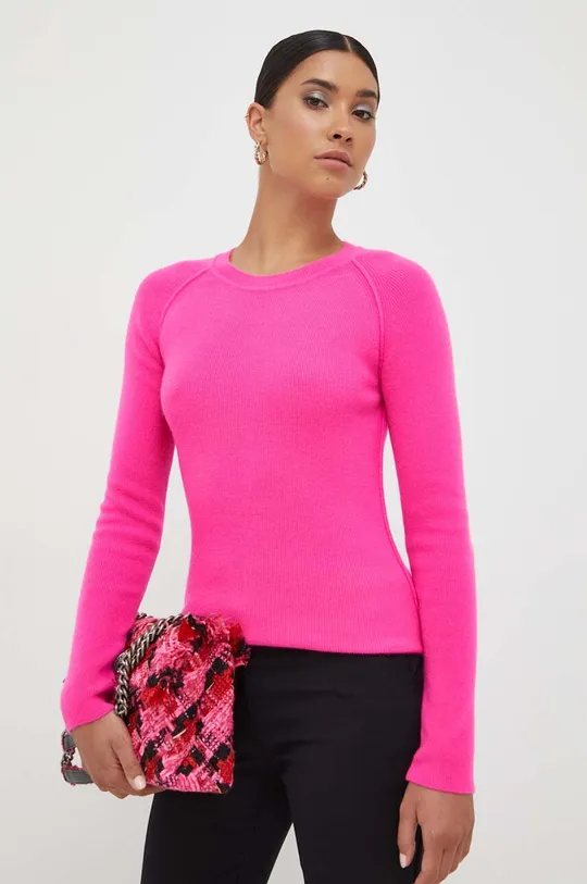 różowy Pinko sweter z domieszką wełny Damski