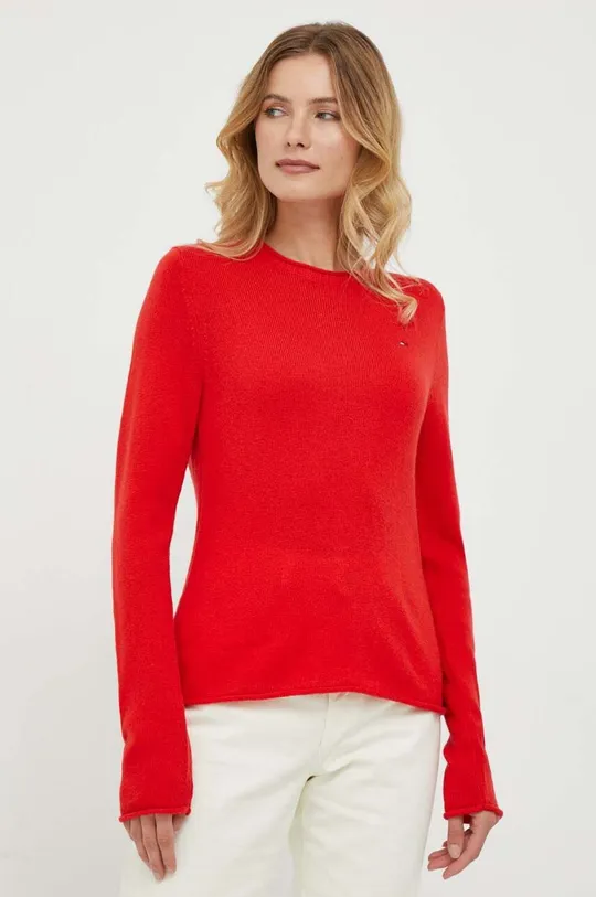 czerwony Tommy Hilfiger sweter wełniany