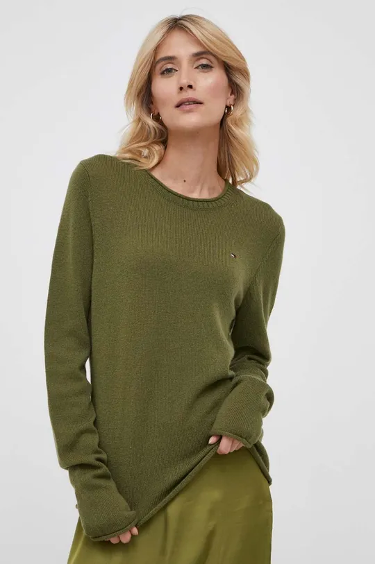 zelena Volnen pulover Tommy Hilfiger Ženski