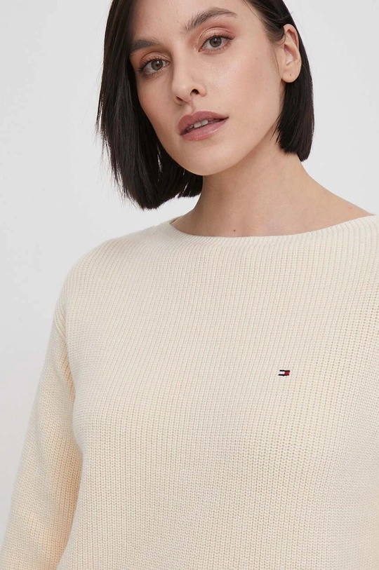 żółty Tommy Hilfiger sweter bawełniany