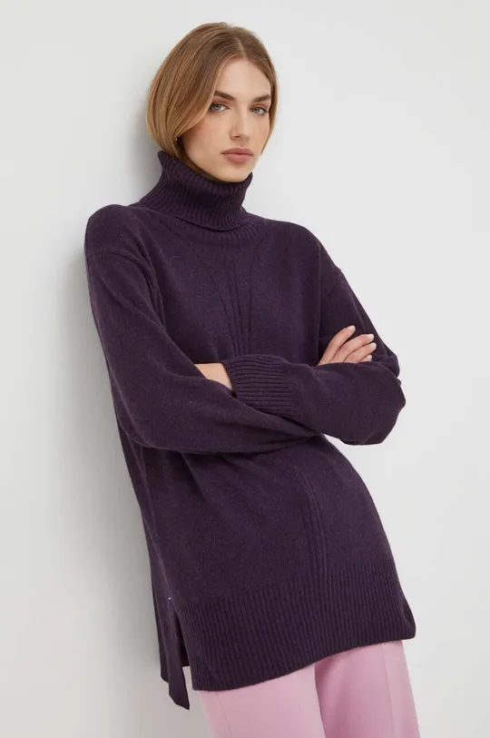 fioletowy Trussardi sweter z domieszką wełny Damski
