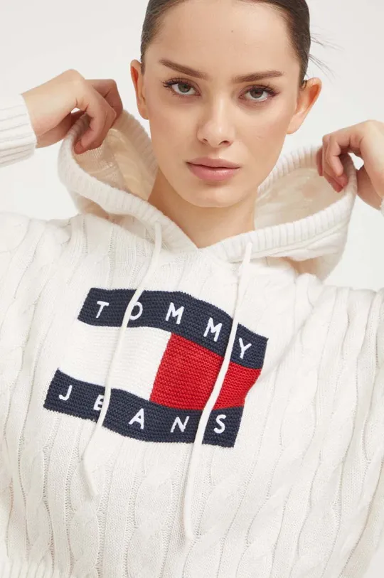 bézs Tommy Jeans pulóver