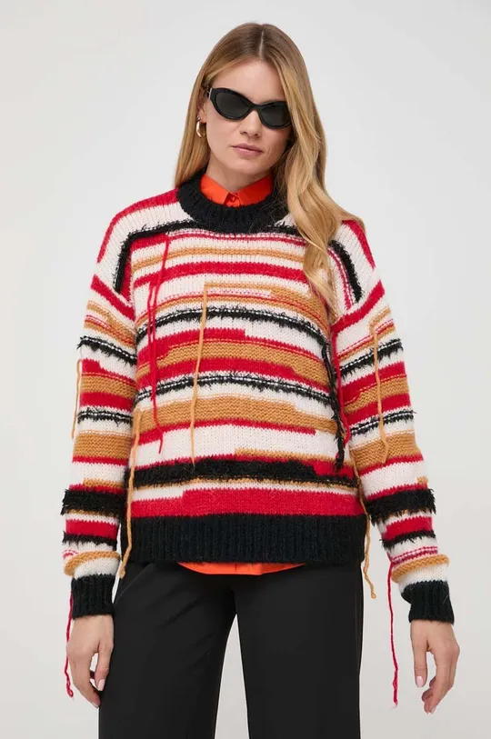 multicolor Patrizia Pepe sweter z domieszką wełny Damski