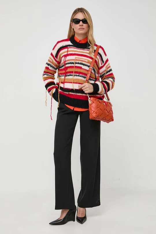 Patrizia Pepe sweter z domieszką wełny multicolor