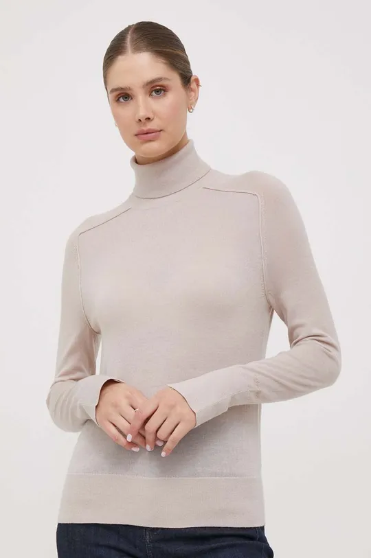 beżowy Calvin Klein sweter wełniany