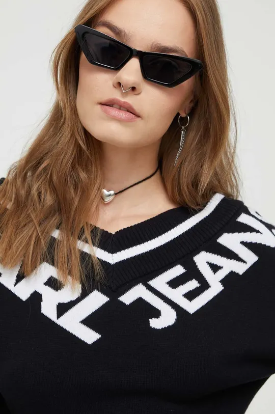 czarny Karl Lagerfeld Jeans sweter bawełniany