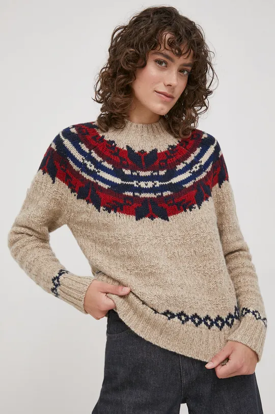 beżowy Polo Ralph Lauren sweter wełniany Damski