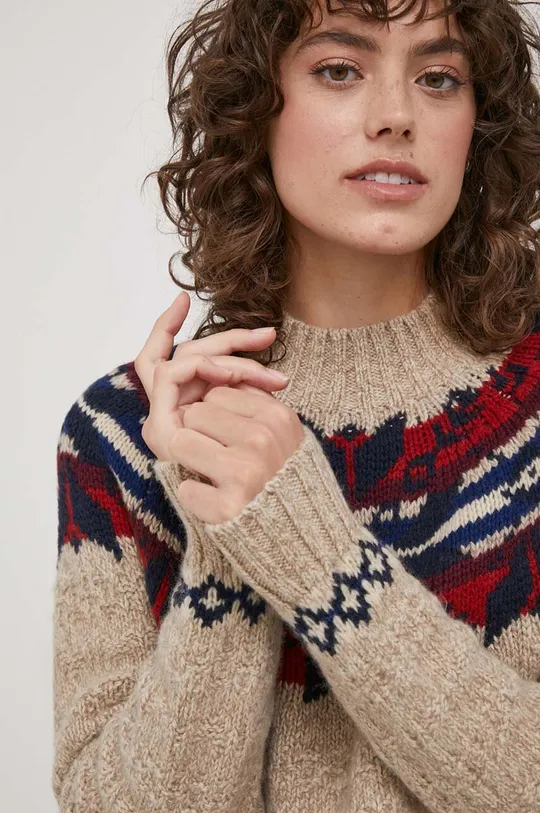 бежевый Шерстяной свитер Polo Ralph Lauren
