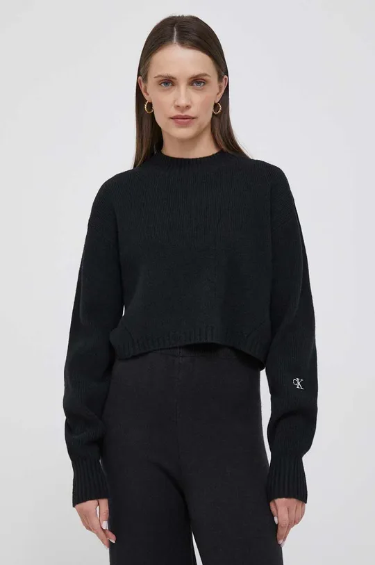 чорний Вовняний светр Calvin Klein Jeans