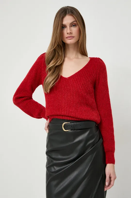 crvena Pulover s dodatkom vune Morgan Ženski
