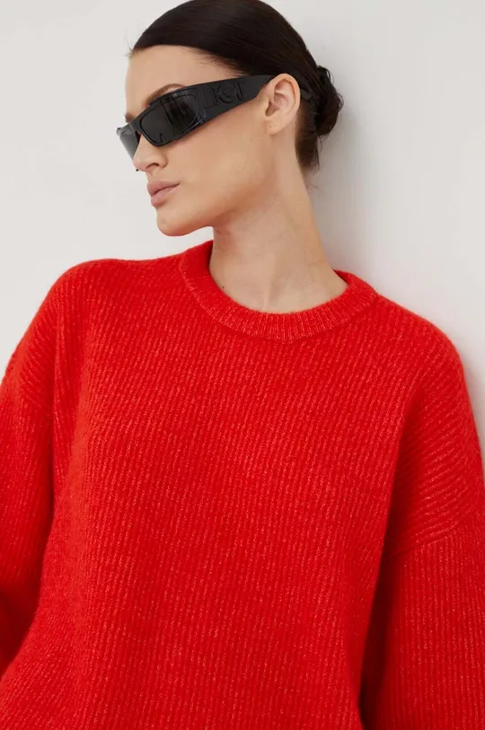 czerwony Gestuz sweter wełniany