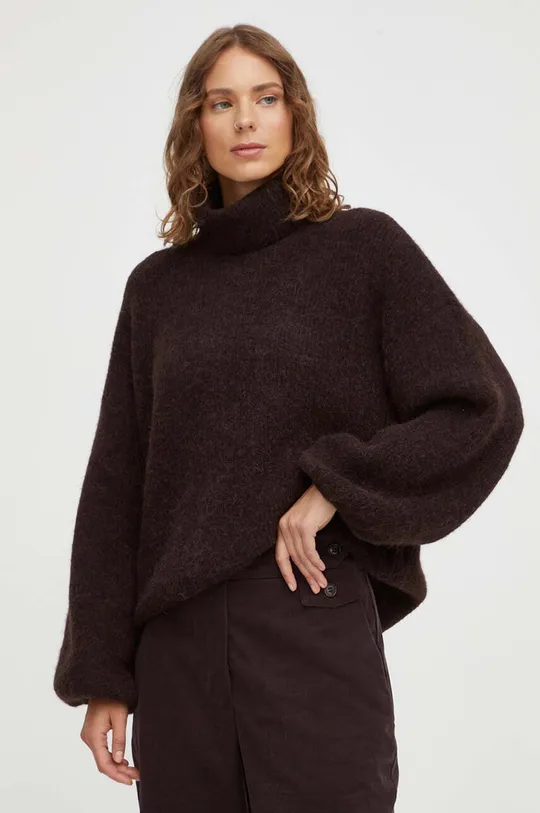 brązowy Gestuz sweter wełniany Damski