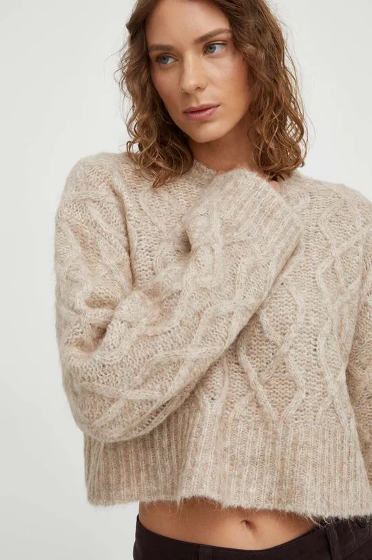 bézs Remain gyapjú pulóver