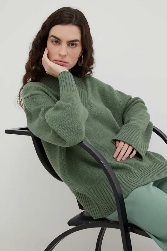 zielony Lovechild sweter wełniany Damski