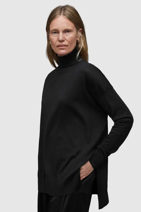 Μάλλινο πουλόβερ AllSaints GALA MERINO μαύρο