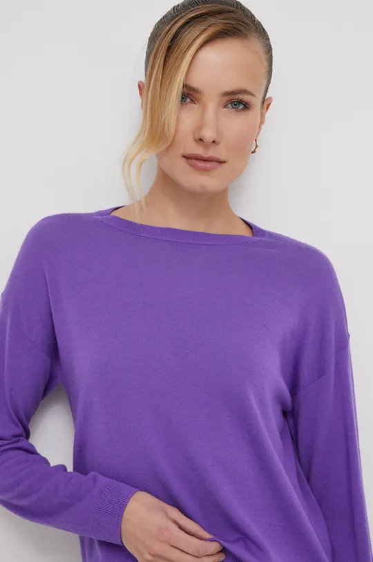 vijolična Volnen pulover United Colors of Benetton