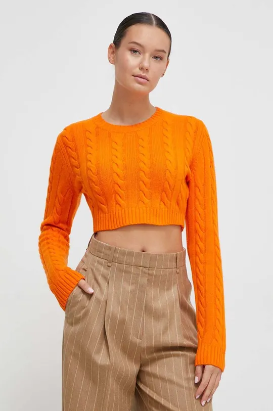 pomarańczowy United Colors of Benetton sweter wełniany Damski