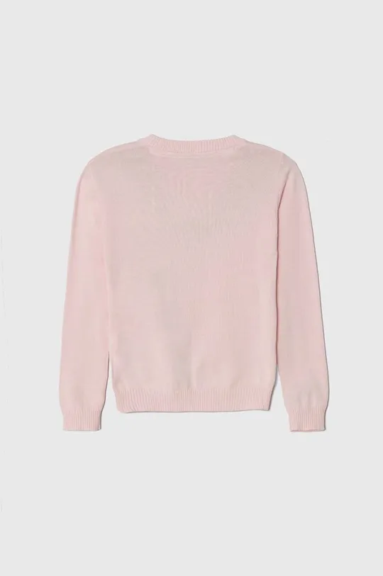 Παιδικό βαμβακερό πουλόβερ Guess ροζ