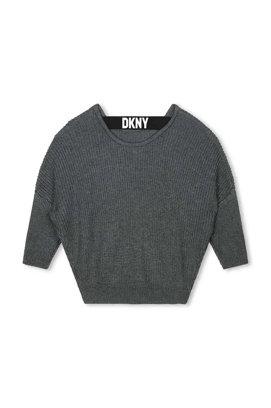 Дитячий светр з домішкою вовни Dkny сірий