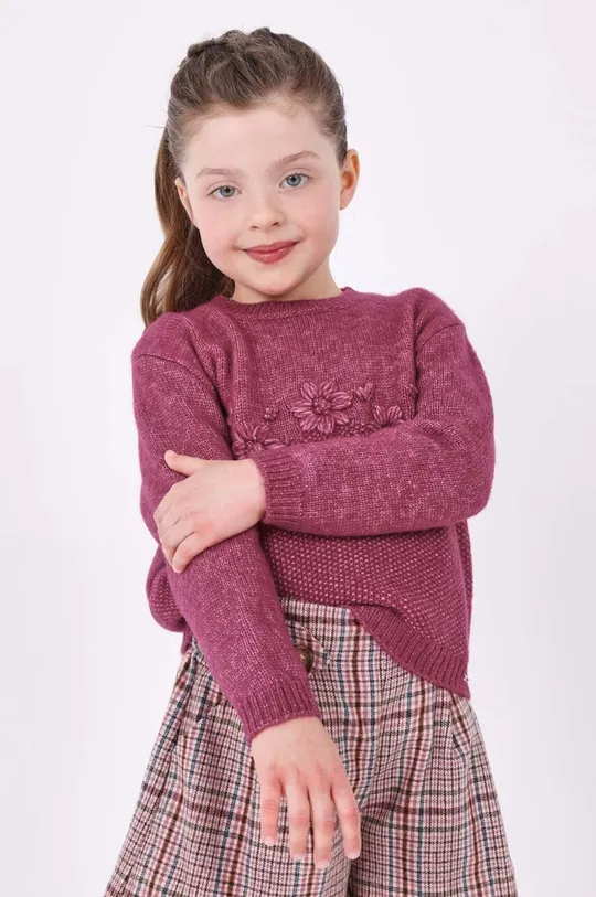fioletowy Mayoral sweter dziecięcy Dziewczęcy