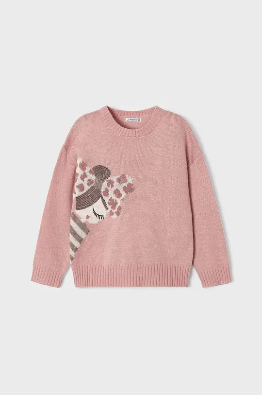 różowy Mayoral sweter z domieszką wełny dziecięcy Dziewczęcy